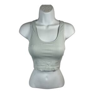 Calia Yoga Athletic Ribbed Crop Tank Minimal Athleisure Racerback Pilates Mint